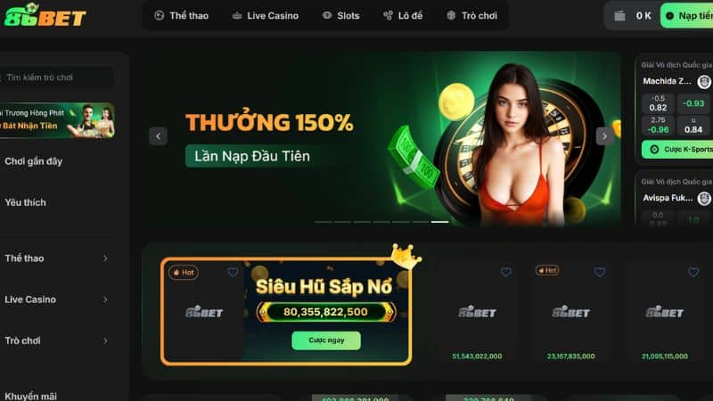 86Bet cung cấp tiền thưởng chào mừng cho người chơi mới khi nạp tiền lần đầu